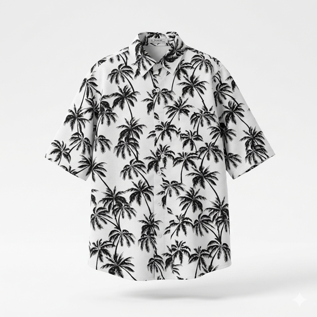 Casual Loose Half Sleeve Shirt Printed Men's Top